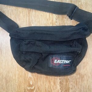 Vintage Eastpak Wide Strap Hip Sack Fanny‎ Pack Black USA